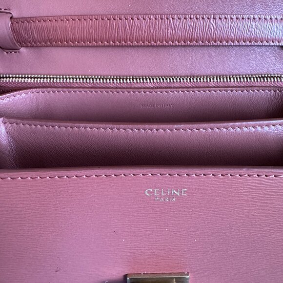 Celine medium classic box orange burnt terracotta liege leather bag - Picture 7 of 11